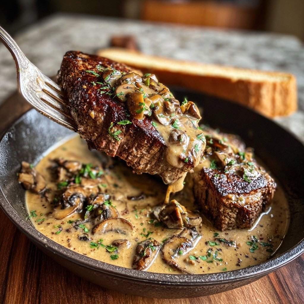 One-Pan Hüftsteak Pilz Soße