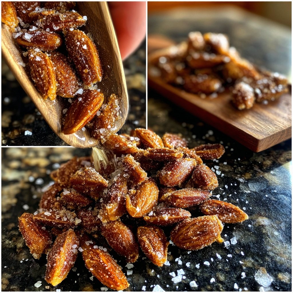 Gebrannte Mandeln mit braunem Zucker und Meersalz