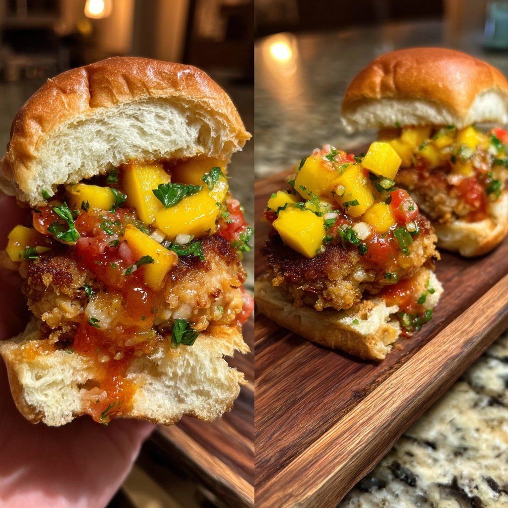 Pfirsich Mango Sliders mit Salsa