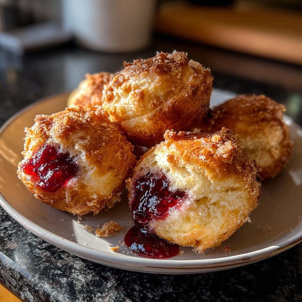 Weiche, mit Marmelade gefüllte Berliner
