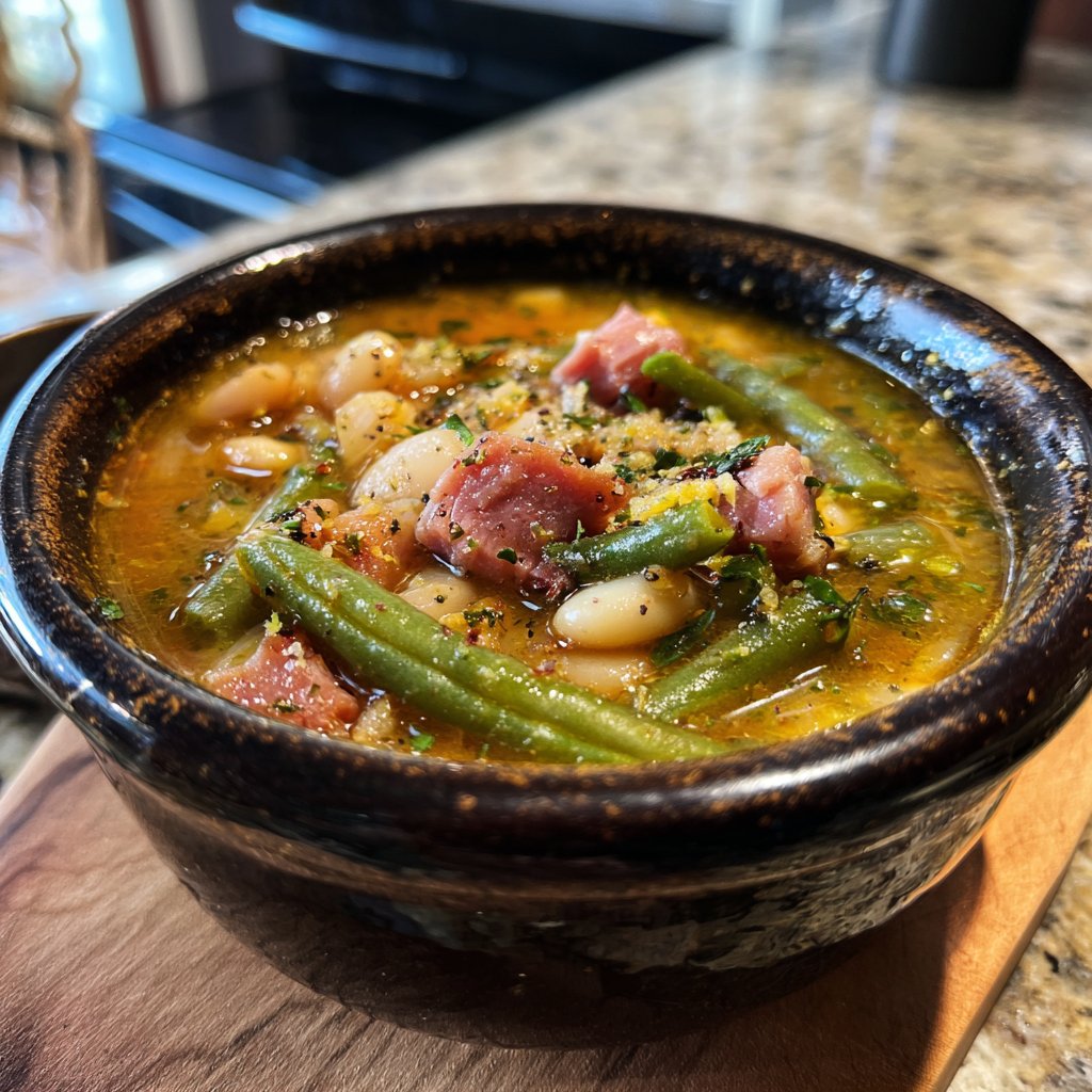 Herzhafte Schinken-Bohnen-Suppe