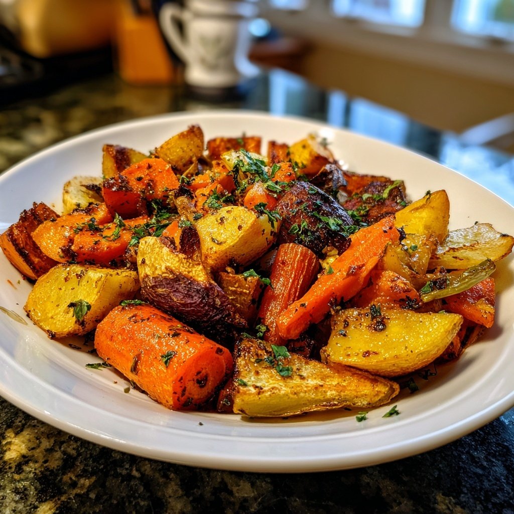 Gebratenes Wurzelgemüse mit Kräutern