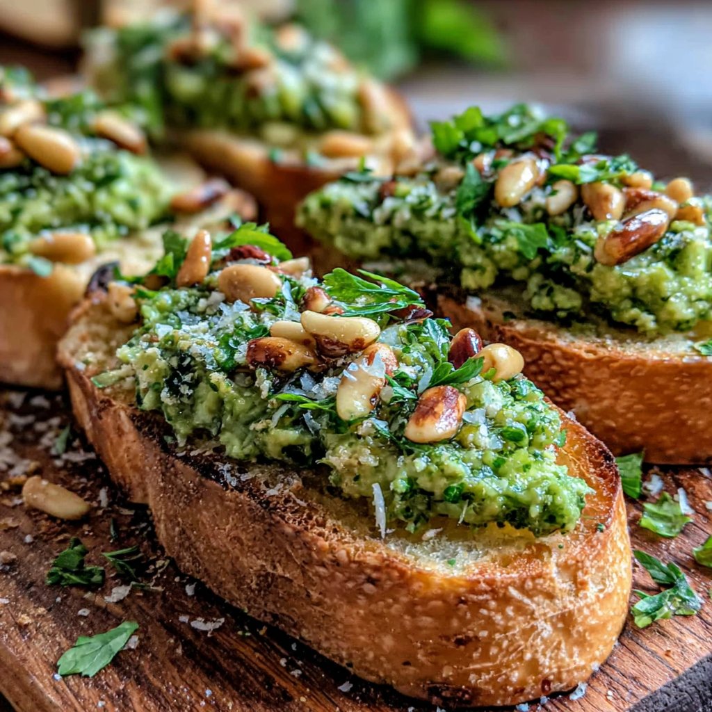 Löwenzahn-Pesto auf Baguette