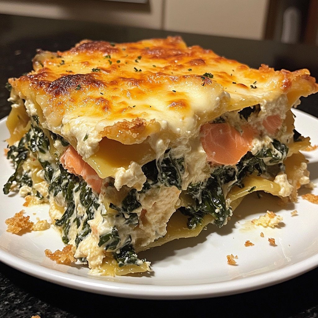 Spinat-Lachs-Lasagne für die Feiertage