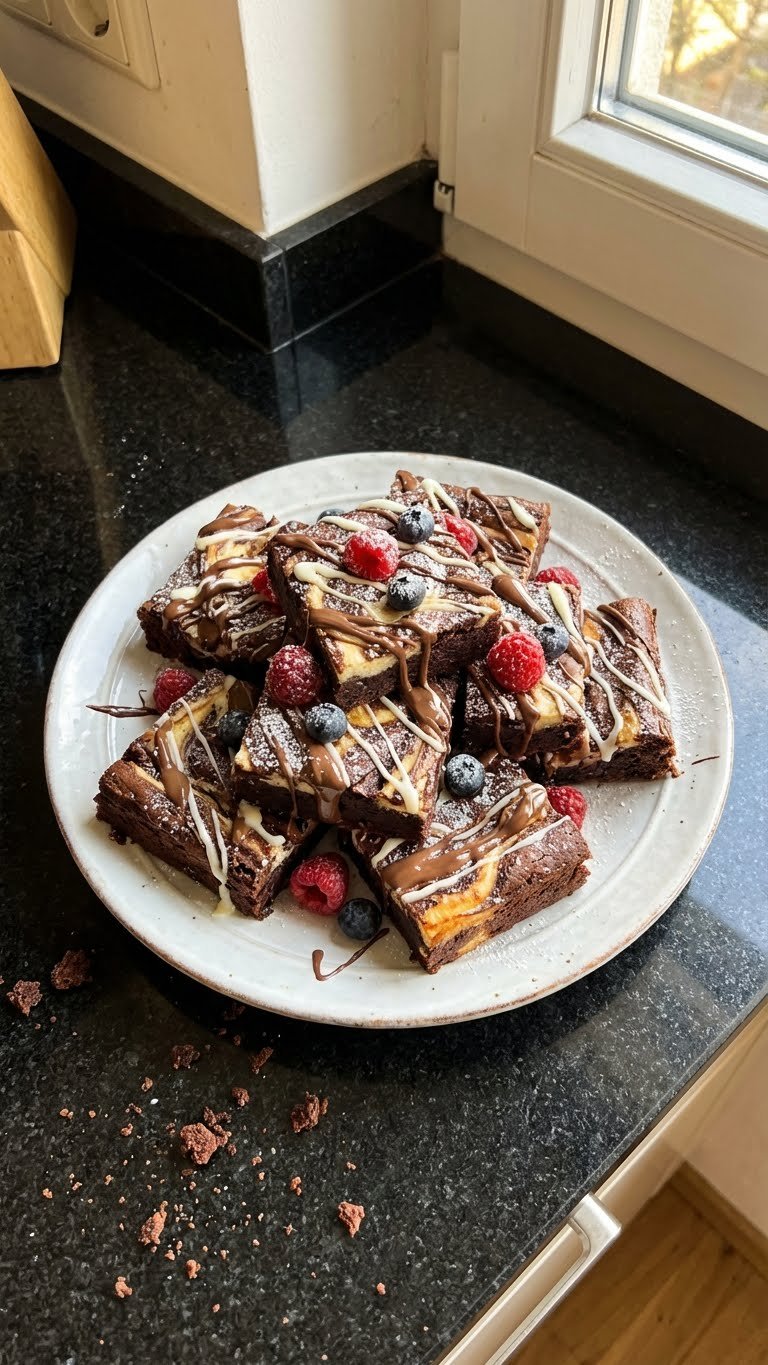 Herz Muster Käsekuchen Brownies