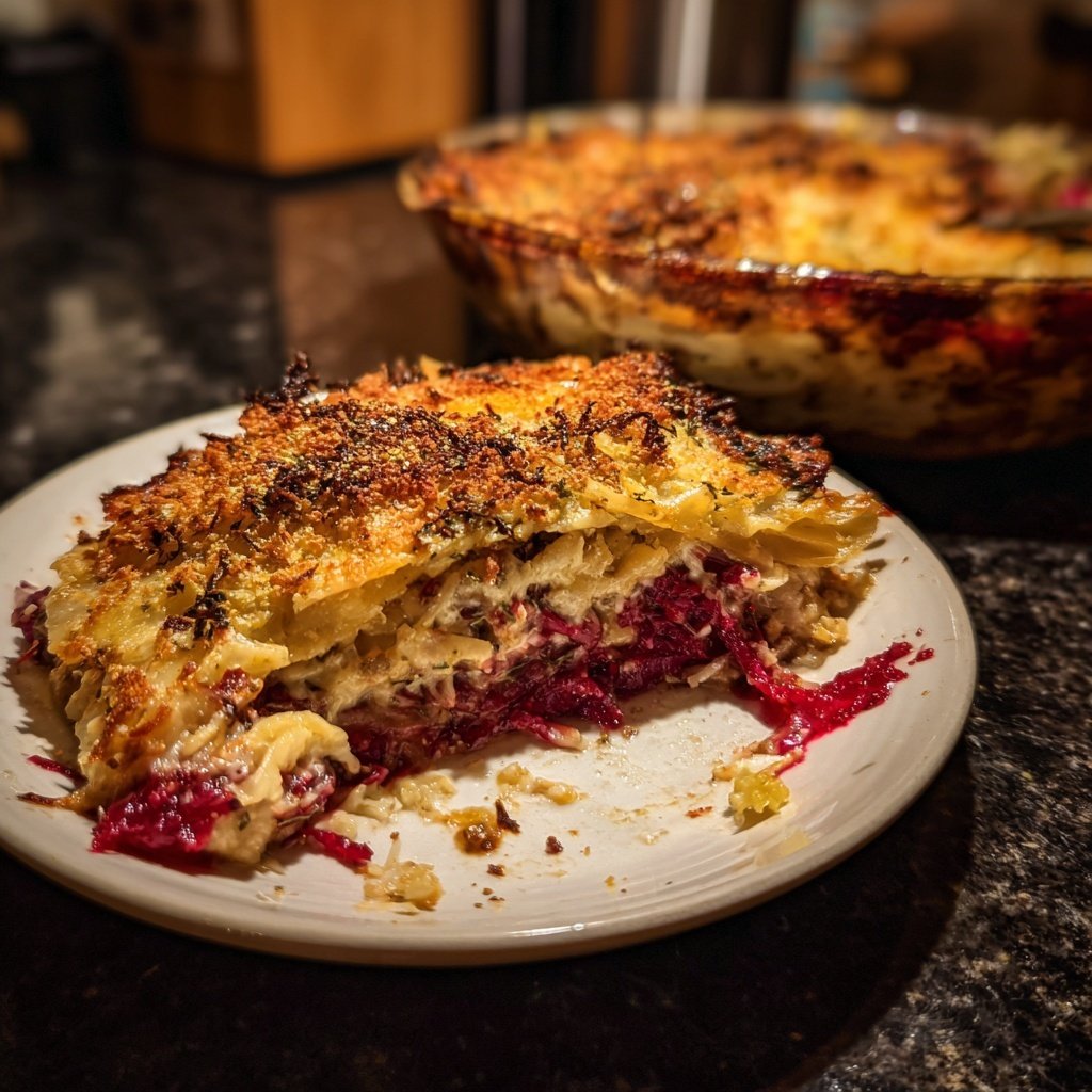 Winterlasagne mit Grünkohl und Rote Bete