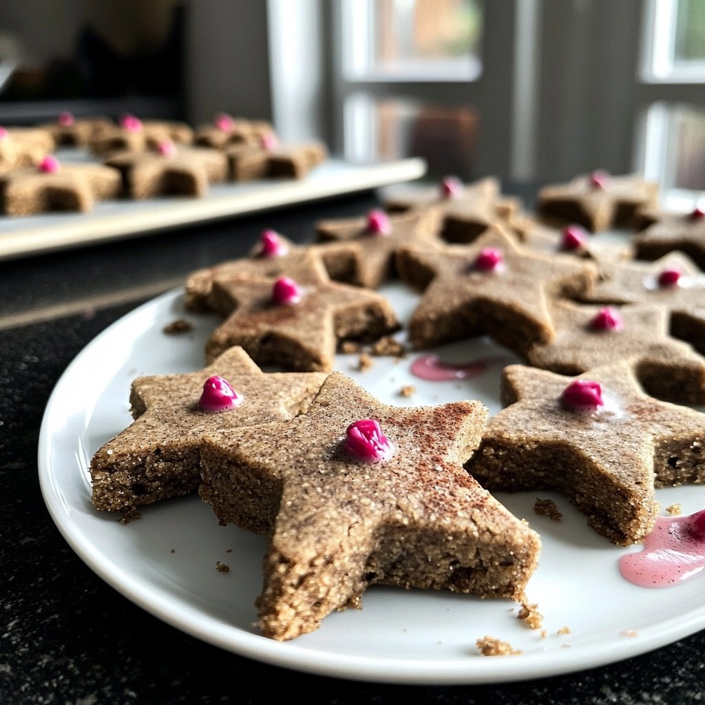 Schoko-Zimtsterne mit rosa Pfeffer