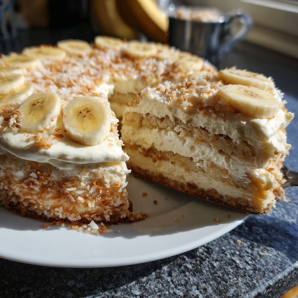 Bananen Kokosnuss Creme Torte