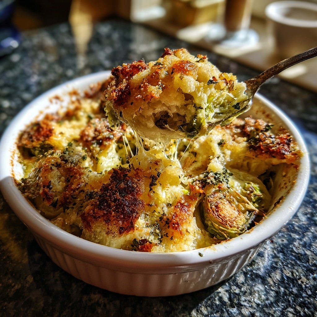 Smashed Rosenkohl aus dem Ofen mit Parmesanhaube​