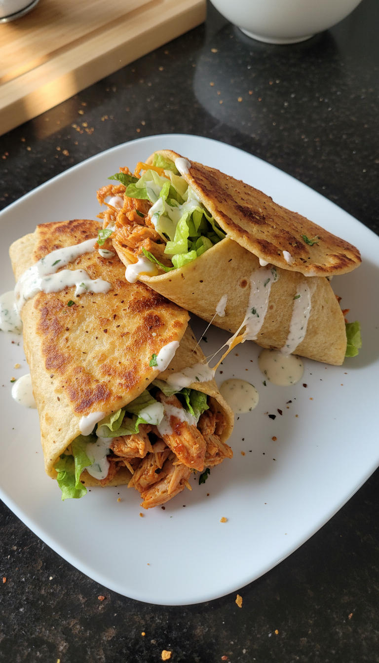 Einfache Buffalo Hähnchen Wraps​