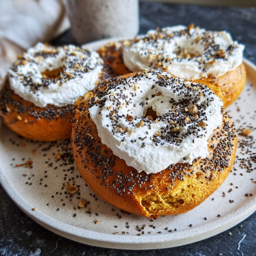 Protein Bagels mit Vanille Griechischer Joghurt