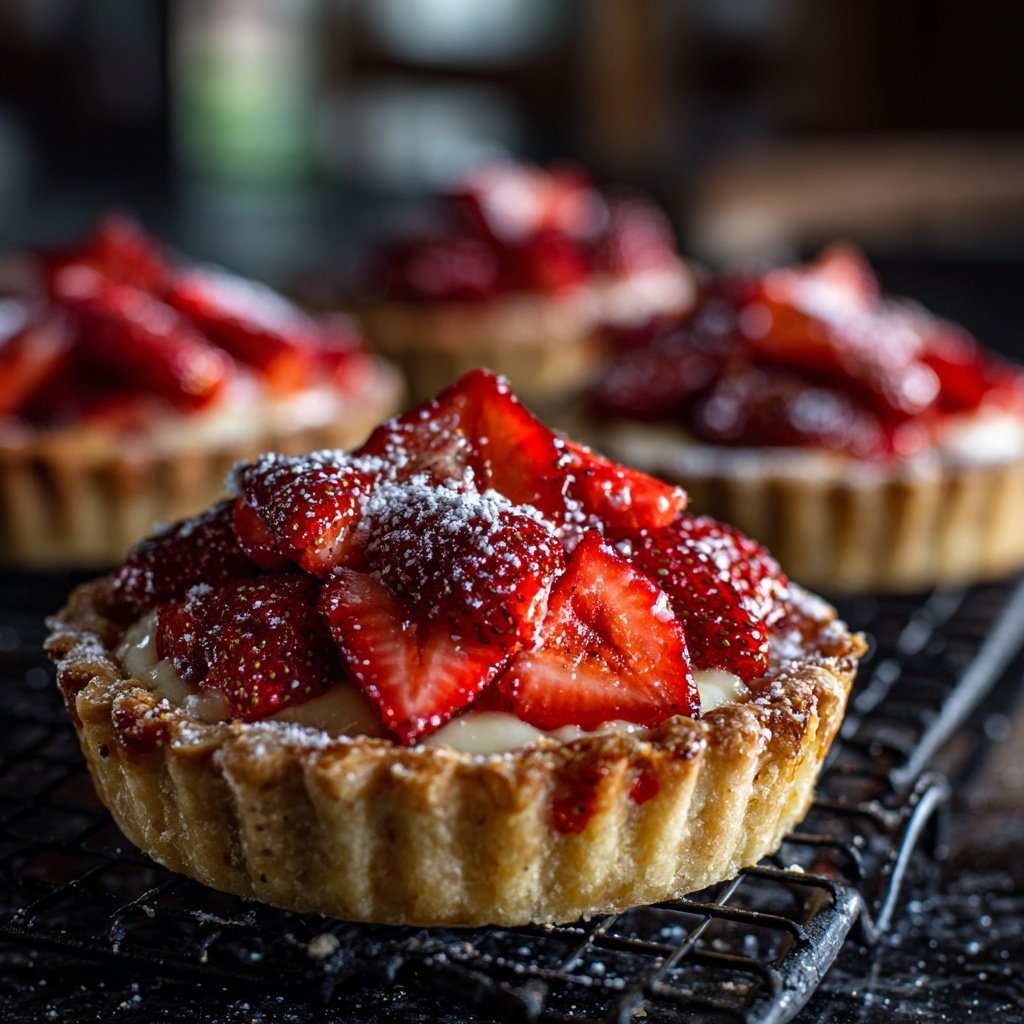 Vanillebohnen-Erbeertarte