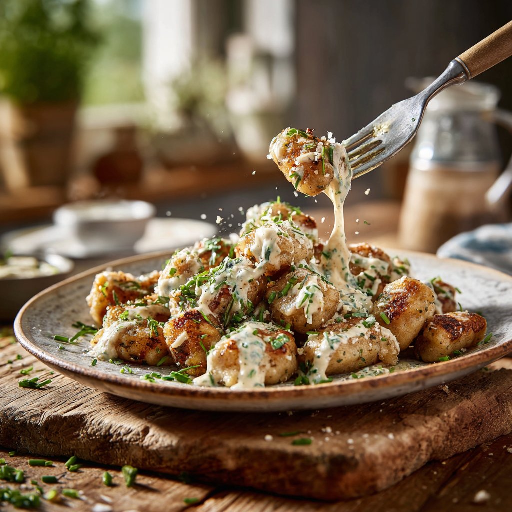 Gnocchi mit Putenhackfleisch und Schnittlauch