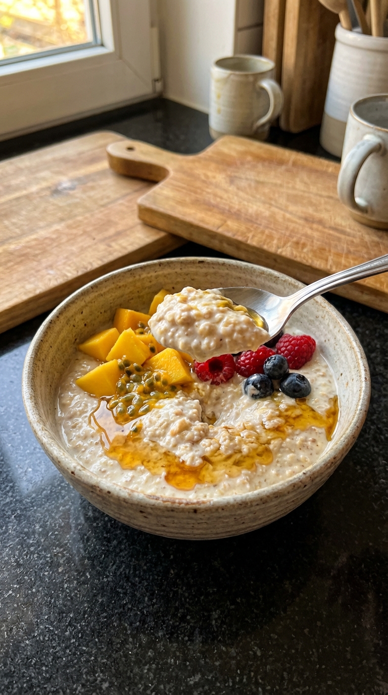 Tropische Beeren Overnight Oats