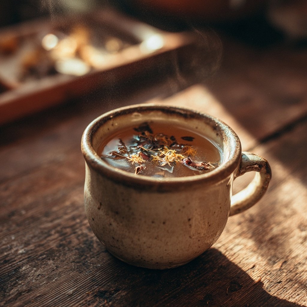 Löwenzahntee mit Zimt und Apfel