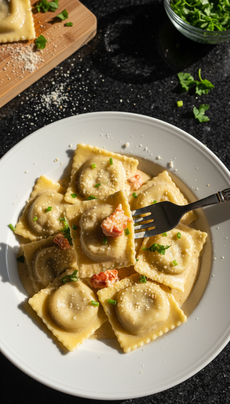 Hummer Alfredo Gefüllte Ravioli​