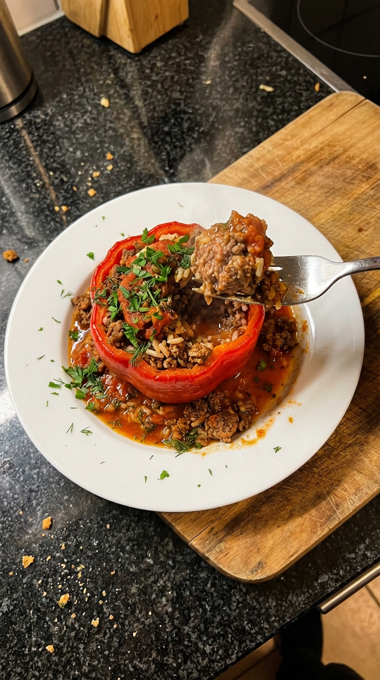 Mediterrane Rind Gefüllte Paprika