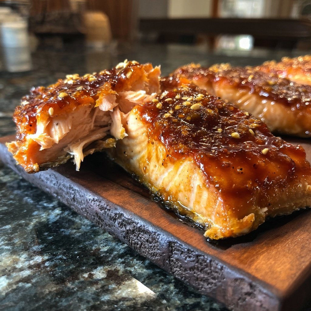 Weihnachtslachs aus dem Ofen mit Honig-Senf-Glasur​