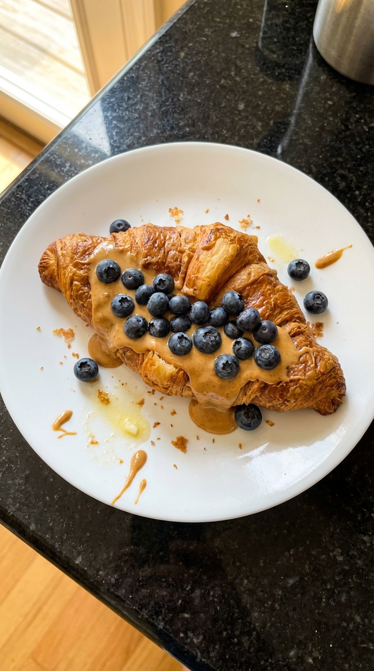 Erdnussbutter Heidelbeer Croissant Toast​