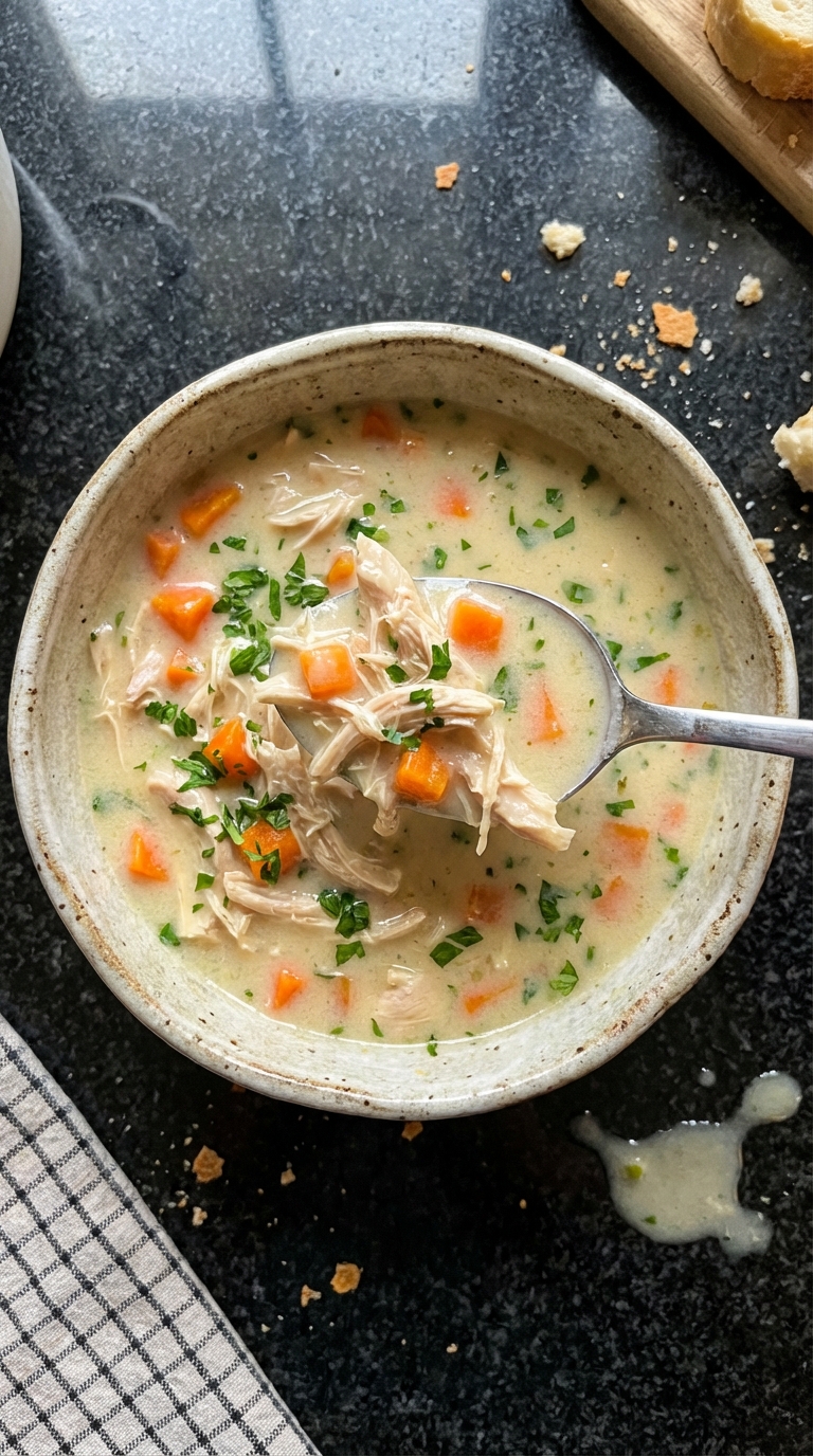 Cremige Hähnchen Suppe Wohlfühlschale