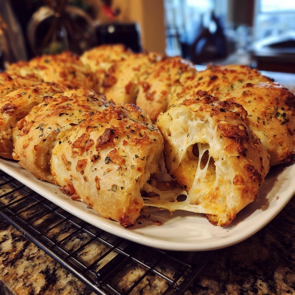 Knoblauch Butter Parmesan Pizza Rollen