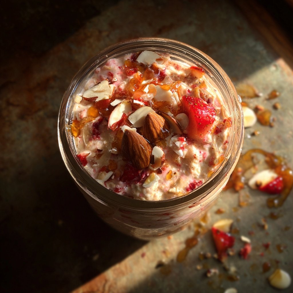 Erdbeere-Mandel-Overnight-Oats