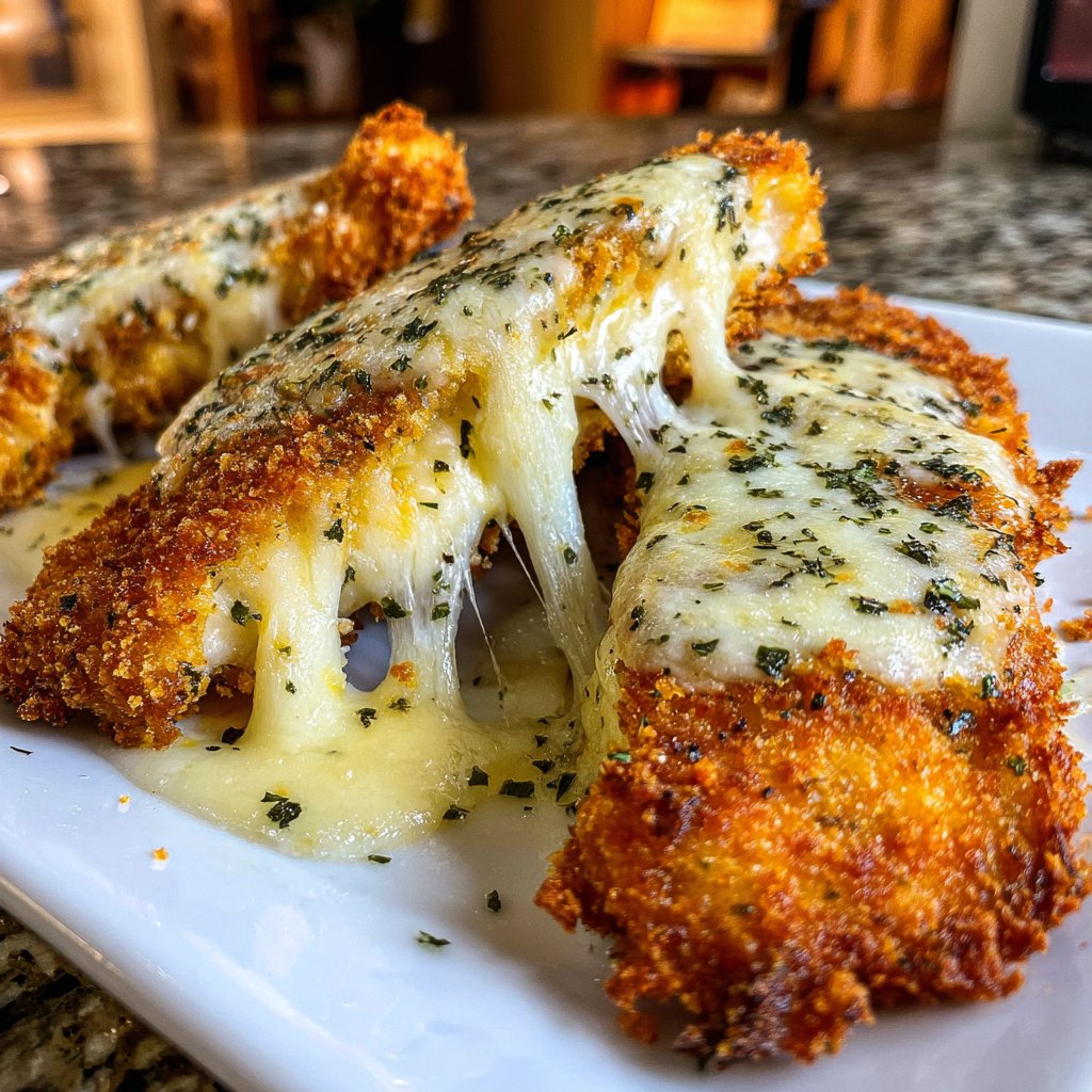 Mozzarella Schnitzel knusprig Käse Mantel