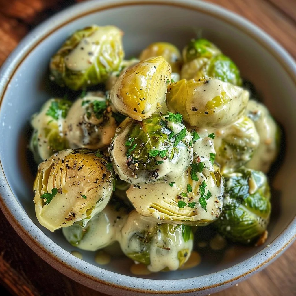 Rosenkohl in Frischkäse-Senfsauce